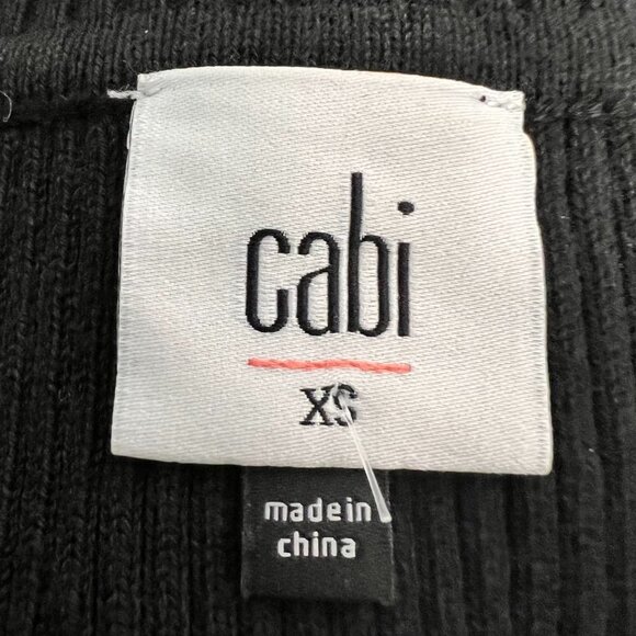Cabi Womens Black Ribbed Long Sleeve Round Neck Crosstie Pullover Sweater XS - Picture 9 of 10